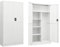 Gecheer Armario de Taquilla con 2 Puertas y 4 Estantes Armario Multifunción Organizador de Almacenamiento de Acero Blanco 90x40x180 cm