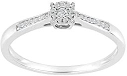 JC Trauringe Damenring Solitär-Ring 585 Weißgold Verlobungsring mit Diamanten Vorsteckring 110 021BR6 (51 (Ø 16,2 mm), 0.04)