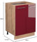 Vicco Küchenunterschrank Fame-Line, Bordeaux Hochglanz/Goldkraft Eiche, 60 cm ohne Arbeitsplatte