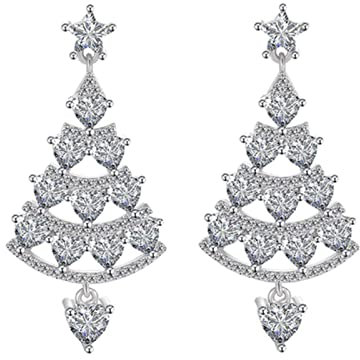 CHABER Weihnachtsbaum-Ohrringe Für Frauen - 925 Silber-Nadel Mit Strass - Hochwertige Und Vielseitige Schmuckstücke