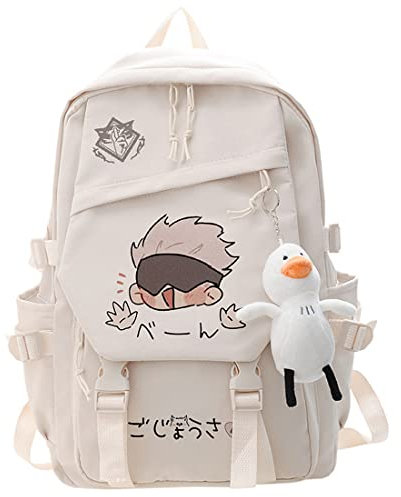 sdfsdfsd Anime Jujutsu Kaisen Gojo Satoru Rucksack, Modetrend, Schultasche, College-Tasche, Weiß, Weiß-2, One size