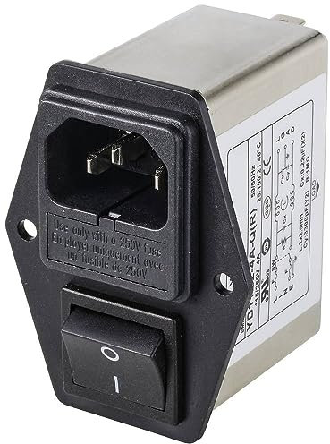 TRU Components TC-10101524 Netzfilter mit Kaltgerätebuchse, mit Schalter 250 V/AC 4 A 1.2 mH 1 St.
