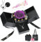Emibele Ewige Echte Lila Rose mit S925 Sterling Silber Halskette Ich Liebe Dich in 100 Sprachen, Konservierte Rose Box mit Musik Licht, Geschenke für Frauen Mama Oma Valentinstag Muttertag Geburtstag