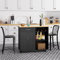Shintenchi Carrito de isla de cocina con almacenamiento, mesa auxiliar con ruedas con encimera grande, armario de almacenamiento, toallero y cajones para cocina, comedor, color blanco