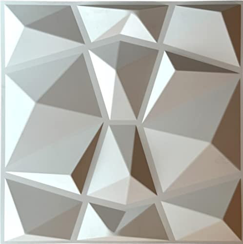 Nord Plus - 3D Polystyrol Wand Deckenpaneele Diamant weiß (6 m²/24 Stück)