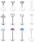 WillTen 16G Tragus Piercing Lippenpiercing Labret Stecker Chirurgenstahl Bioflex 6-10mm Opal Stab mit Zirkonia Helix Ohr Piercing 12Stück