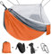 XCC GCX- Bewegliche im Freien Hängematte Fallschirm Stoff Hängematten for Backpacking Reise Camping, Doppelzimmer Einzel Garten Hängematten Sicherheit (Color : Orange/Grey)