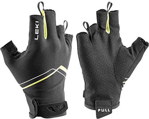 LEKI Multi Breeze Short Handschuhe, Black-Yellow-White, EU 7
