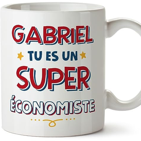 Mugffins Tazza Personalizzata in ceramica per ECONOMISTA uomo 11 oz / 350 ml - In francese - Tu es Super - Idea regalo per compleanno, anniversario, natale, laurea