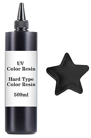 500G Black UV Resin-Upgrade Quick Cure! Harter Typ-Farbharz, UV-Kleber-UV-Härtung, Solar Cure Sonnenlicht aktivierter Harz-klarer Kleber für Schmuck Making-Black