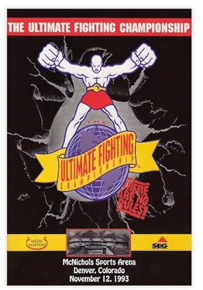 Boxen, UFC 1 The Beginning-Poster – Royce Gracie Vs. Gerard Gordeau Kampf, Leinwand-Poster, Wandkunst, Dekordruck, Bild, Gemälde für Wohnzimmer, Schlafzimmer, Dekoration, ungerahmt, 30 x 45 cm