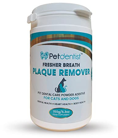 Petdentist Dental Powder for Dogs – Natural Teeth Cleaning, Fresh Breath & Plaque Remover with CoQ10 – Dental Care for Dogs & Cats, Pets Oral Health, 150 g