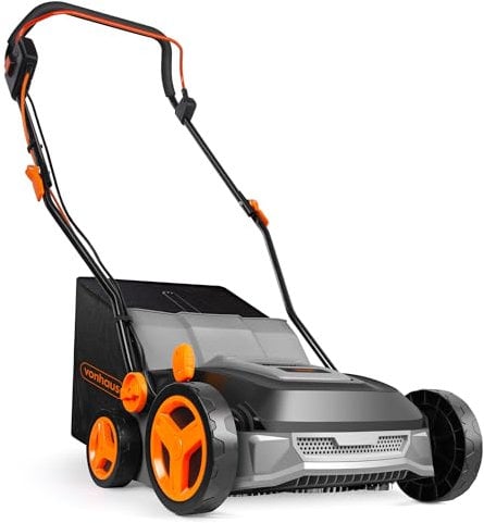 VonHaus Artificial Grass Brush 1800W – Electric Lawn Sweeper Cleaner Machine, 45L Collection Bag, 10m Cable, 5 Adjustable Heights, 370mm Working Width, Foldable Handle
