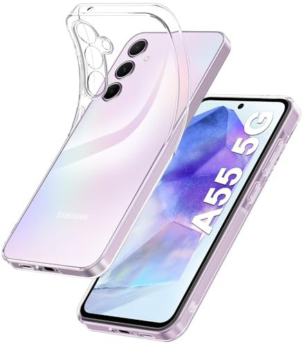 Opkiegrn Klar Handyhülle Kompatibel mit Samsung Galaxy A55 5G Hülle mit Kameraschutz, Ultra Dünne Weiche TPU Silikon Klare Stoßfest Case Transparente Schutzhülle für Samsung A55 - Klar