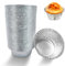 INHEMING 50 Piezas Bandejas redondas desechables de aluminio,Utensilios para Hornear de Papel de Aluminio,moldes desechables para tartas de huevo,250ML