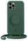 Just Elegance Hülle - Necklace Case - Handyhülle kompatibel mit iPhone 12/12 Pro - Handy Schutzhülle mit Abnehmbarer Kordel und Fingerhalter (Forest Green)