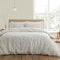 Bianca Shadow Leaves 200 Thread Count Cotton King Duvet Cover Set with Pillowcases Natural