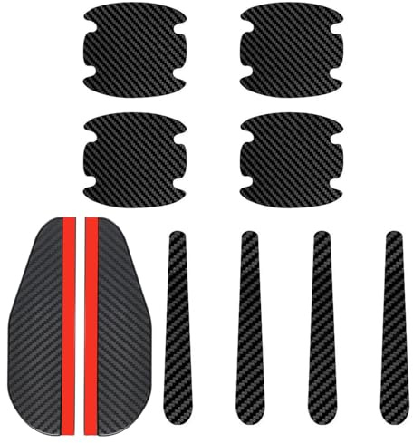 Lot de 8 autocollants de protection pour poignées de porte de voiture, 2 housses de pluie pour rétroviseurs, autocollants pour poignée de porte extérieure, protection anti-rayures pour