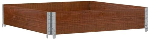 vidaXL Jardinière Marron 100x100 cm Bois Massif de pin, jardinière d'extérieur, bac à Fleurs, bac à tomates, jardinière de terrasse