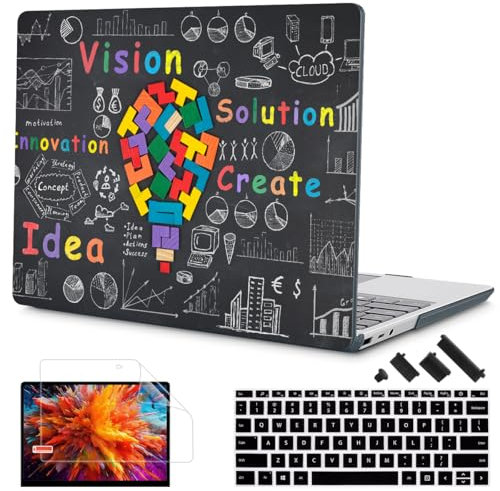 Mektron Surface Laptop Go 12.4 inch Case Compatible with Go 3/2/1 Microsoft Surface Laptop 12.4 Cover 2023-2020 Releases Model 1943/2013 Plastic Hard Shell Case, Geometric Blackboard