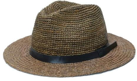 FUZHIK Sombrero de Paja de Rafia de Cabeza Grande para Hombre, de Talla Grande, Sombrero para el Sol de Verano, Unisex