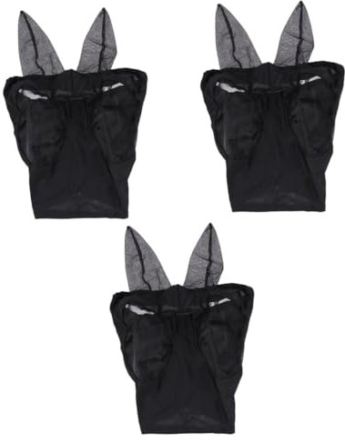 BCOATH 3 Stücke Maske Pferd Mesh Pferd Net Maske Prävention Maske Schwarz Für Equides