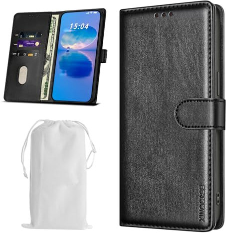 XINQCASE Cover per iPhone 12 Pro Max, Blocco RFID Cover a Libro Portafoglio in PU Pelle [Slot per Scheda], Flip Caso Custodia per iPhone 12 Pro Max, Nero