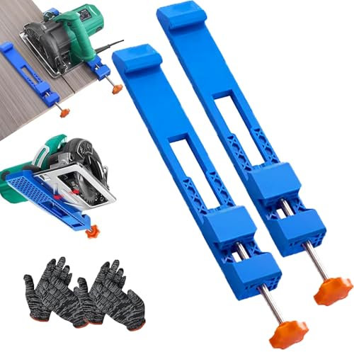 Hixako Adjustable Cutting Machine Base Guide, CLOEMA Circular Saw Guide, Saw Guide for Circular Saw, Electric Circular Saw Milling Positioning Clamp, Woodworking Tools Attachment (2SET)