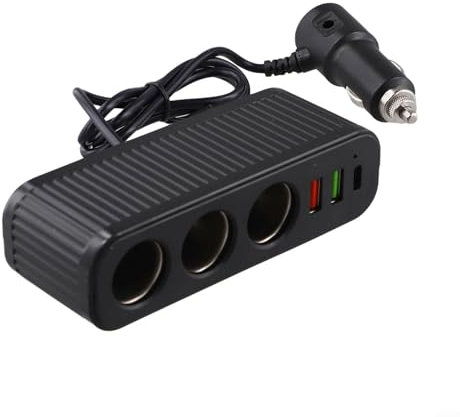 Potente adaptador de cargador de coche con salida de potencia de 120 W, garantiza la recarga de dispositivos