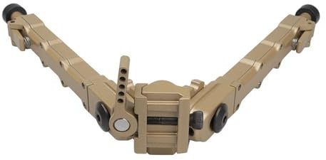 PBTMCD Bípode Táctico De Aleación De Aluminio Ajustable, Bípode De Rifle De Aire V9 For Caza Y Tiro Al Aire Libre(Gold)