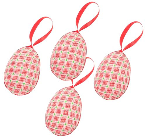 Cabilock 4 Stück Ei Dekoration Easter Osterfest Dekoration Eier hängende Ostern Osterei- Ostern einzigartiges Ornamente hängende osterdekoration Osterei-Verzierung Schaum rot