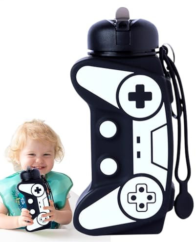 Borraccia portatile in silicone, riutilizzabile, da viaggio, ecologica, per scuola, sport e attività all'aperto, design comodo e compatto