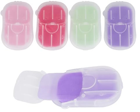 Seifenblätter für Unterwegs 50 Stück Pro Boxen, Einweg Papier Seife, Grüne Seife Seifenblätter, als Reisewaschmittel Outdoor Seife Handseife Klassenfahrt Must Haves, Insgesamt 4 Boxen