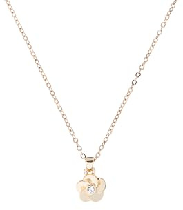 Ted Baker Parnela Polished Flower Pendant Necklace for Women (Gold/Crystal)