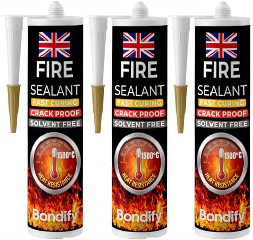 BONDIFY Sigillante Refrattario Nero Fino a 1500° Silicone Alte Temperature 3 PZ SENZA SOLVENTI Sigillanti per Caminetto e Forno, Malta Cemento Refrattario per Barbecue, Stufe, Caldaie Piani Cottura