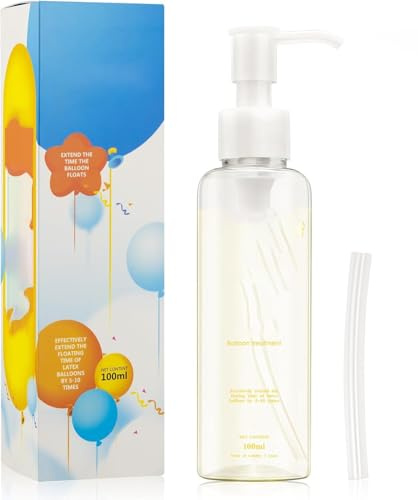 Rakiuty Liquide de Protection À L'hélium pour Ballons,Prolonge Durée Flottaison des Ballons,Convient pour Anniversaires Ballons, Mariage,Fêtes,100ml