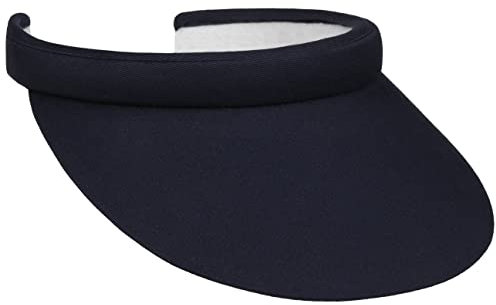 Lipodo Visor Sport Cap Schirm Unifarben Baumwolle Frotteeband Damen Golf Tennis Freizeit Sommer dunkelblau One Size