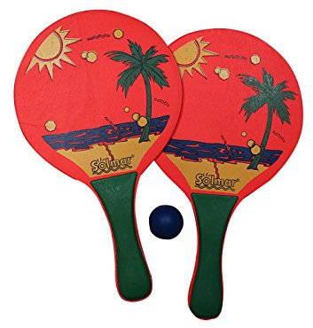 Conjunto de 2 Palas de Playa y Pelota Neón