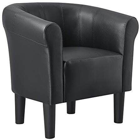 [en.casa] Sessel 70x70x58cm Schwarz Kunstleder Clubsessel Relaxsessel