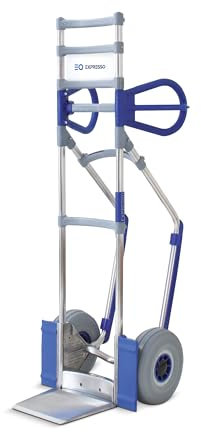 Vollmontierte EXPRESSO Alu Profi- Sackkarre für Getränkekisten & Elektrogeräte AE24381125 / 250kg / pannensichere Vollgummireifen/Schaufel L 24,5 x B 22 cm
