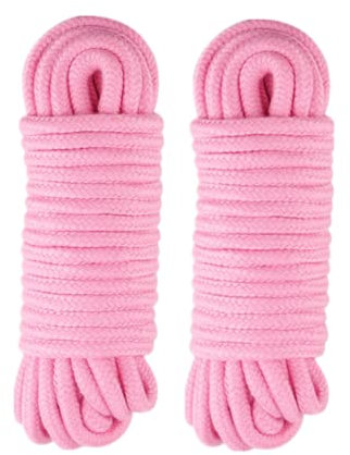 WYSUMMER Corda morbida, 2 pezzi, 10 m, 8 mm, multiuso, in cotone spesso, per lavori artigianali, colore rosa
