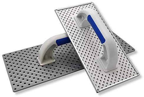 2er Set DEWEPRO® WDVS Kunststoff Schleifbrett mit Raspelbelag - 1x Reibebrett 365x165mm mit Kunststoff-Raspel und 1x Egalisierungsbrett 270x130mm mit Stahlblech-Raspel