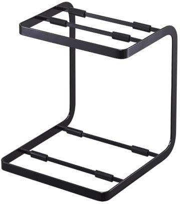 YAMAZAKI 5155 Tower Topfständer, schwarz, Stahl, minimalistisch, 20.5 x 21 x 22.5 cm