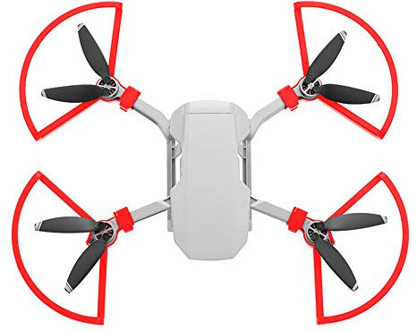 Hensych 4 Stück Schnelle Veröffentlichung Propeller Schutz Requisiten Klinge Ring Startseite Bewachen Flügel Ventilator Schutzset für Mavic Mini/Mavic Mini 2 Drohnenzubehör(Rot)