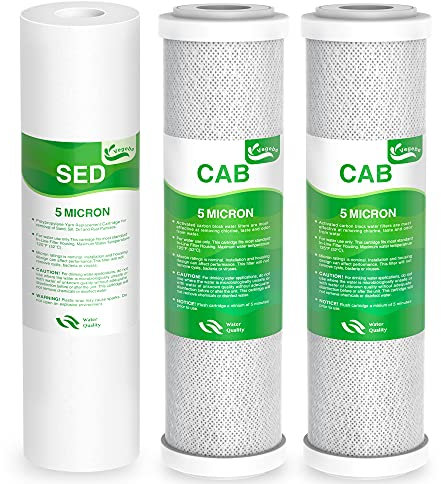 Vegebe Set di filtri per acqua di ricambio universale per sistema RO, prefiltro da 5 micron, compatibile con APEC Essence, Ultimate Series e tutti i sistemi standard di filtraggio dell'acqua ad