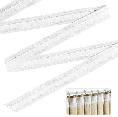 HENGBIRD Gardinenband Kräuselband 30 m Universalband Vorhang Überschrift Band Gardinen Faltenband für Fenstervorhang, Türvorhang und Duschvorhang Weiß