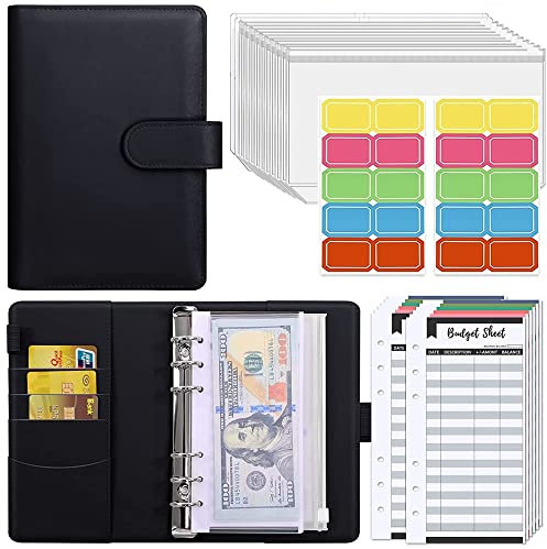 Budget Planner Budget Binder A6 - Budgetplaner Finanzplaner, Bugetplaner Umschlagmethode Haushaltsbuch mit Geldfächer, Geld Organizer Sparbuch mit Folien für Sparen, Geldplaner, Cash Stuffing
