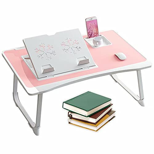 HGTRH Betttablett Mit Leseklappe, Betttablett Notebook, Tragbares Notebook Faltbarer Schoßschreibtisch Laptoptisch Mit Schublade Betttisch Beistelltisch Laptoptisch Fürs Bett Klein