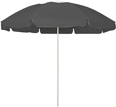 vidaXL Strandschirm Kippbar Sonnenschirm Balkonschirm Gartenschirm Ampelschirm Marktschirm Schirm Terrassenschirm Balkon Anthrazit 240cm