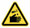 Lot de 12 panneaux adhésifs pour avertissement Risque de matières Corrosives de 7 cm autocollants triangle jaune signalisation dangereuse (7 cm, matières courrosives)